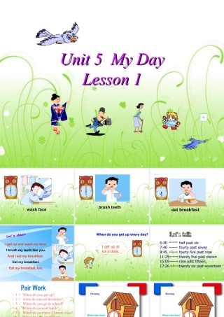 人教（新起点）英语二年级下册 Unit 5 My Day Lesson 1 课件3.ppt
