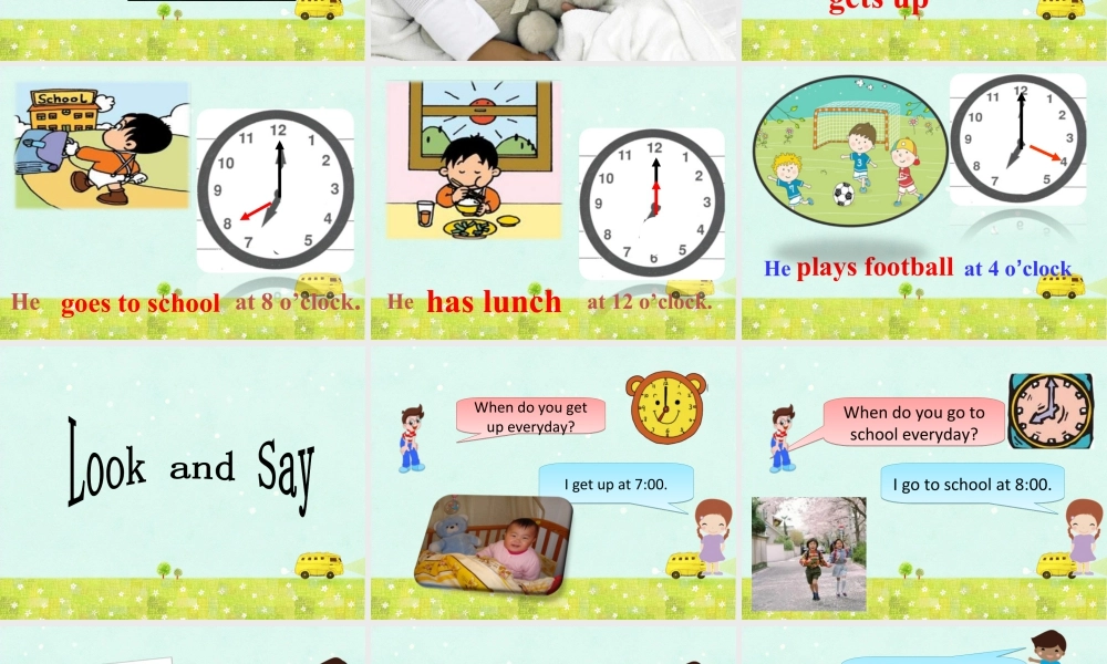 人教（新起点）英语二年级下册 Unit 5 My Day Lesson 2 课件 1.ppt