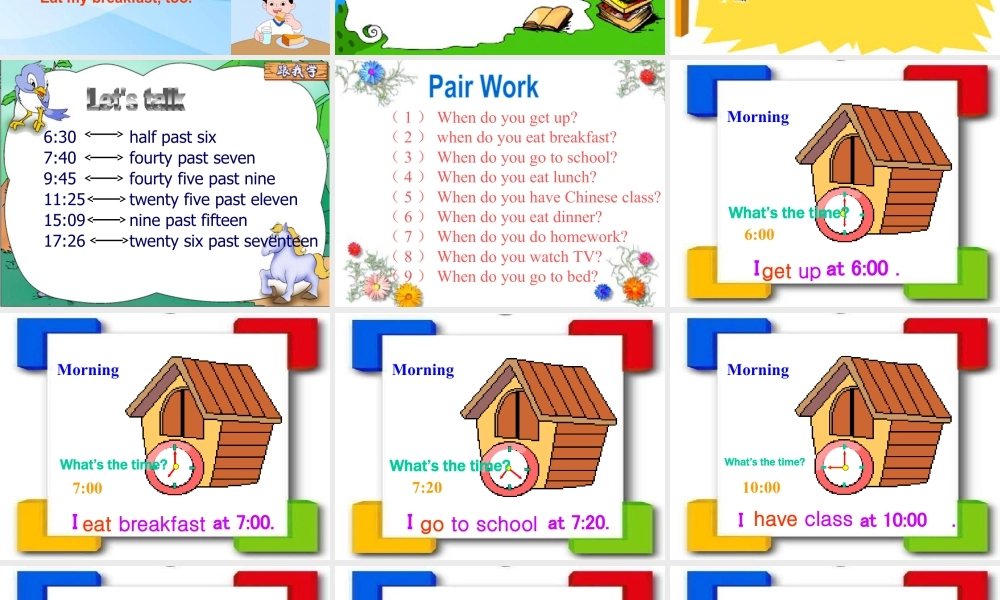 人教（新起点）英语二年级下册 Unit 5 My Day Lesson 3 课件 2.ppt