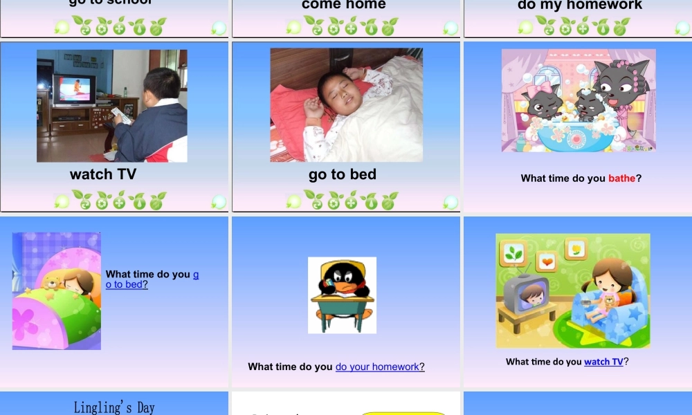 人教（新起点）英语二年级下册 Unit 5 My Day Lesson 3 课件3.ppt