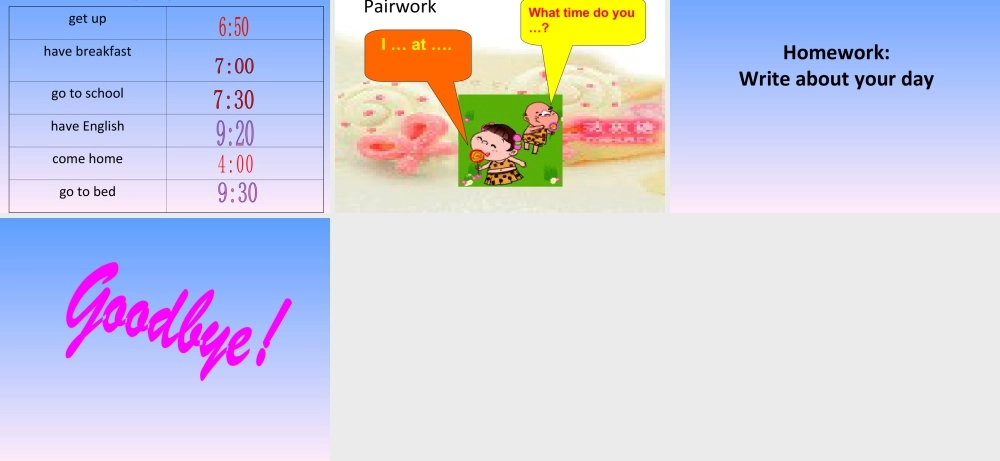 人教（新起点）英语二年级下册 Unit 5 My Day Lesson 3 课件3.ppt