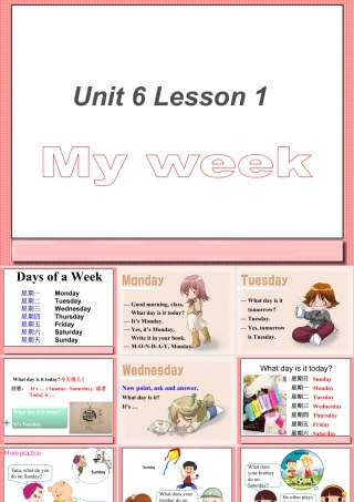 人教（新起点）英语二年级下册 Unit 6 My Week Lesson 1 课件 2.ppt