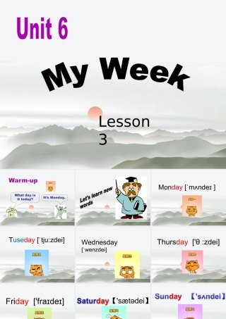 人教（新起点）英语二年级下册 Unit 6 My Week Lesson 3 课件 1.ppt