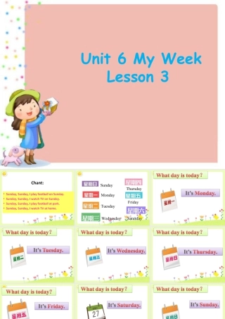 人教（新起点）英语二年级下册 Unit 6 My Week Lesson 3 课件 2.ppt