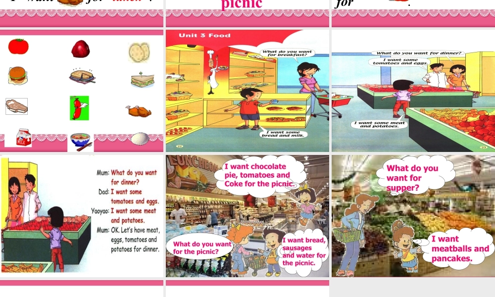 人教（新起点）英语三年级上册 Unit 3 Food Lesson 2 课件.ppt