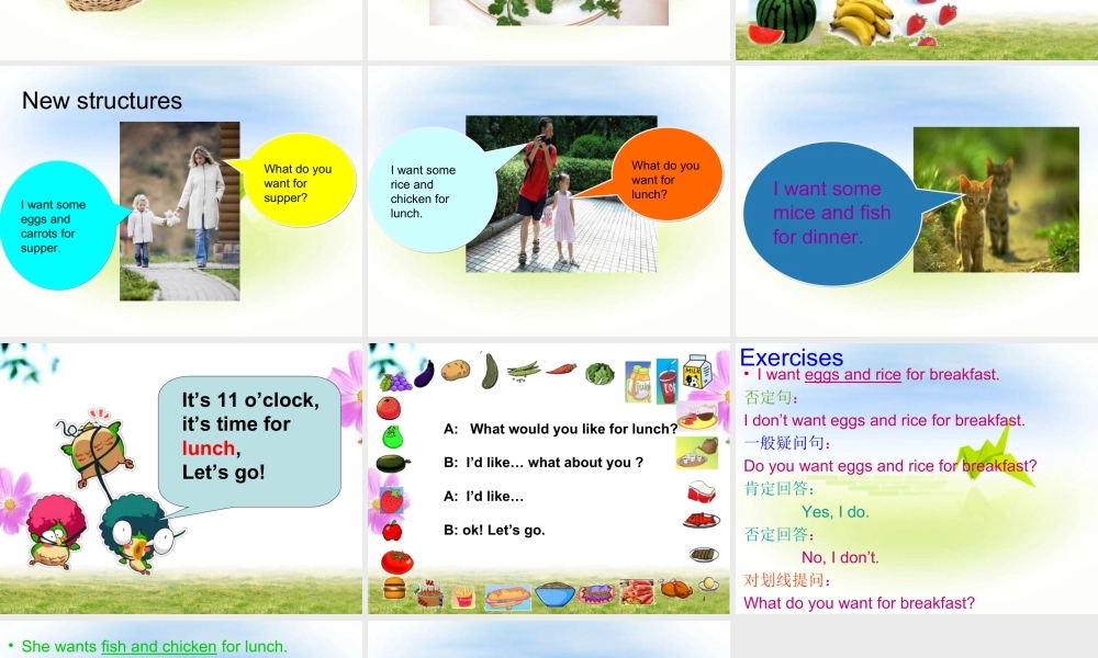 人教（新起点）英语三年级上册 Unit 3 Food 课件.ppt