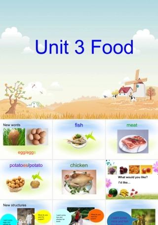 人教（新起点）英语三年级上册 Unit 3 Food 课件.ppt