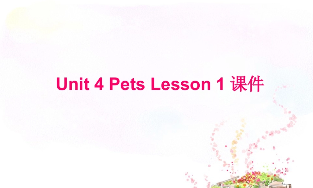 人教（新起点）英语三年级上册 Unit 4 Pets Lesson 1 课件 1.ppt