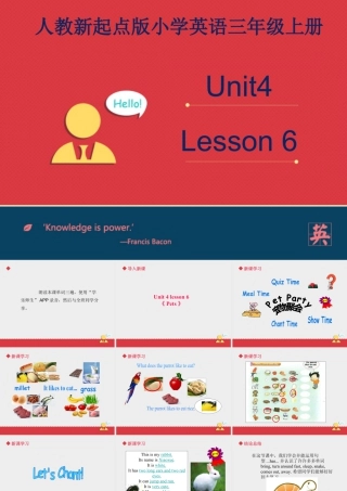 人教（新起点）英语三年级上册 Unit+4 lesson6《pets》课件.ppt