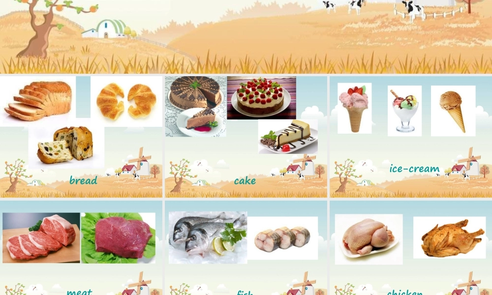 人教（新起点）英语三年级上册 Unit3 Food lesson1 课件.ppt