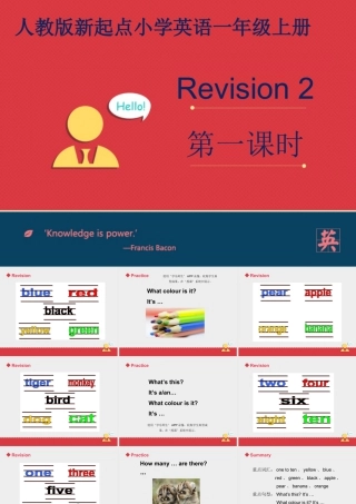 人教版新起点1年级上Revision 2 第1课时.ppt