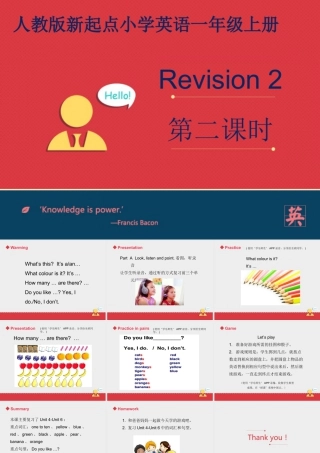 人教版新起点1年级上Revision 2 第2课时.ppt
