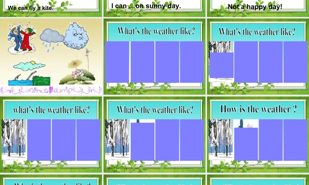 人教版新起点英语二年级下册：Unit 10 Weather （3）课件 （共39张PPT）.ppt