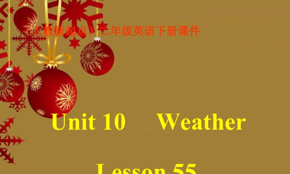 人教版新起点英语二年级下册：Unit 10 Weather （4）课件（共28张PPT）.ppt