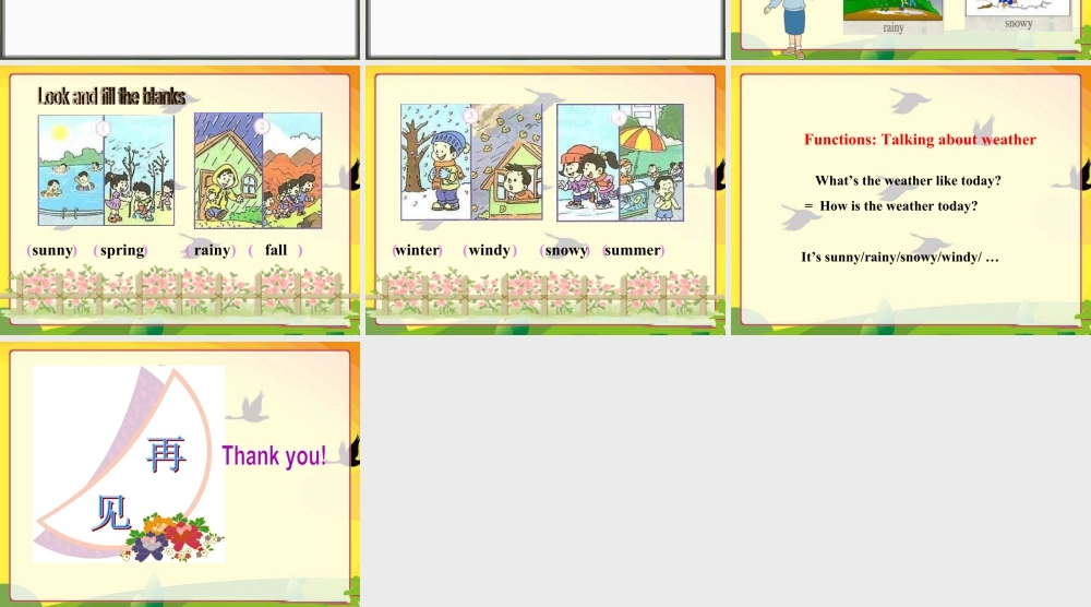 人教版新起点英语二年级下册：Unit 10 Weather课件（共11张PPT）.ppt