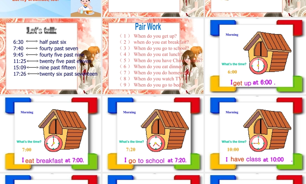 人教版新起点英语二年级下册：Unit 14 My Day课件（共20张PPT）.ppt