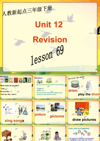 人教版新起点英语三年级下册：Unit 12 Revision课件（共15张PPT）.ppt