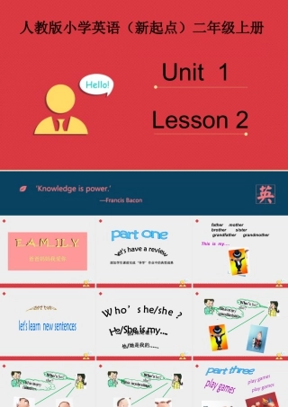 人教新起点+二年级上册Unit 1My+Family+课件—第二课时.ppt