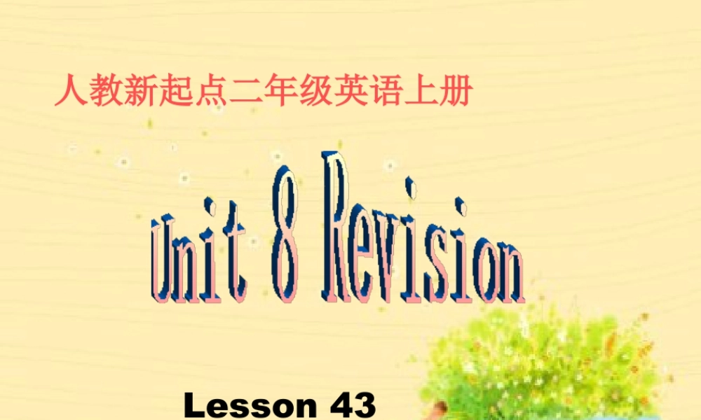 人教新起点二年级英语上册《Unit 8 Lesson 43(1)》PPT课件.ppt