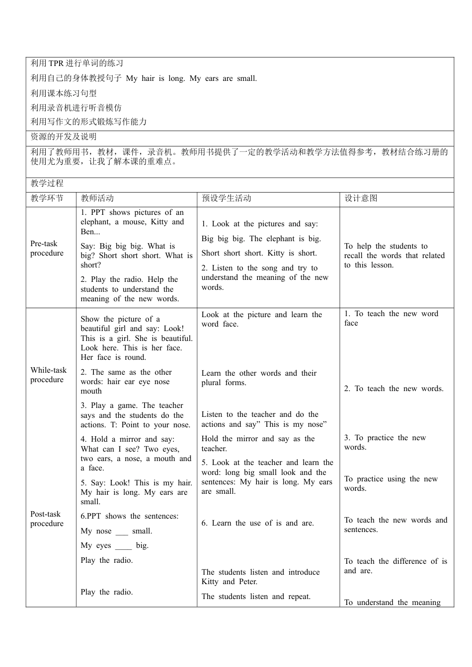 沪教牛津三年级英语上册教案-Unit 6 Me.docx_第2页