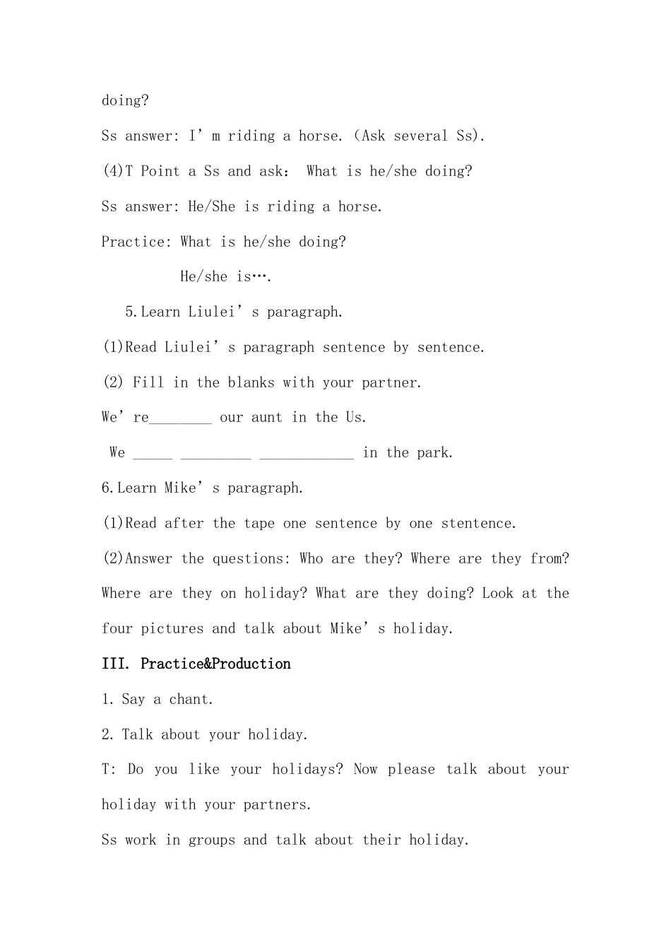 外研版四年级英语下册-Holiday1.doc_第3页