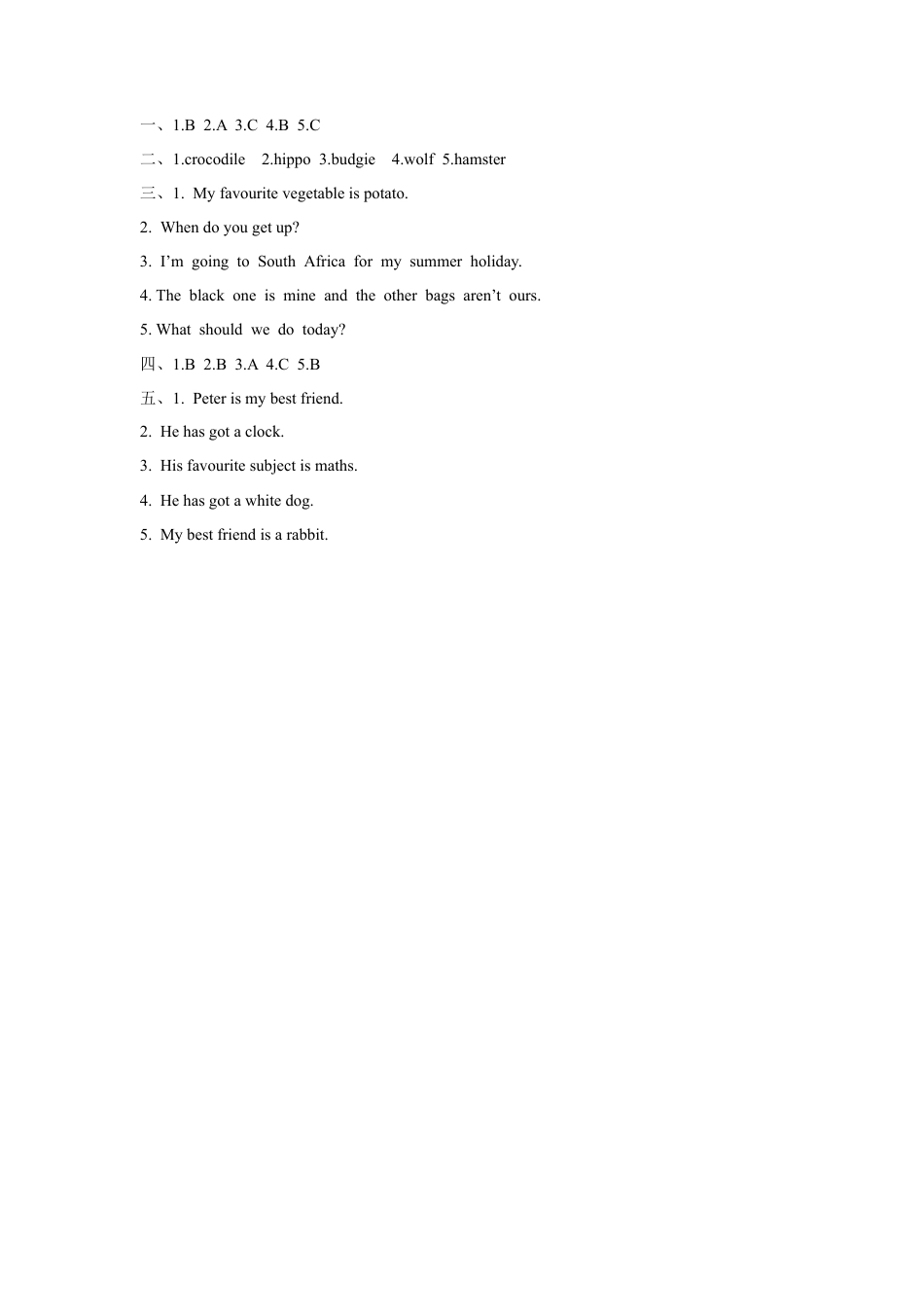 外研版四年级英语下册-Unit3 Animals 同步练习2.doc_第3页