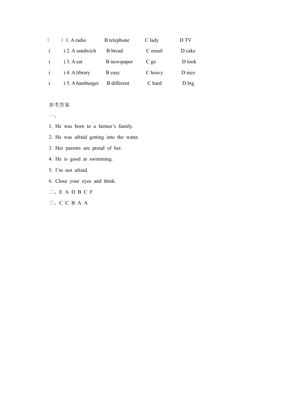 外研版五年级英语下册-Unit 6 Adventures 习题3.docx_第2页