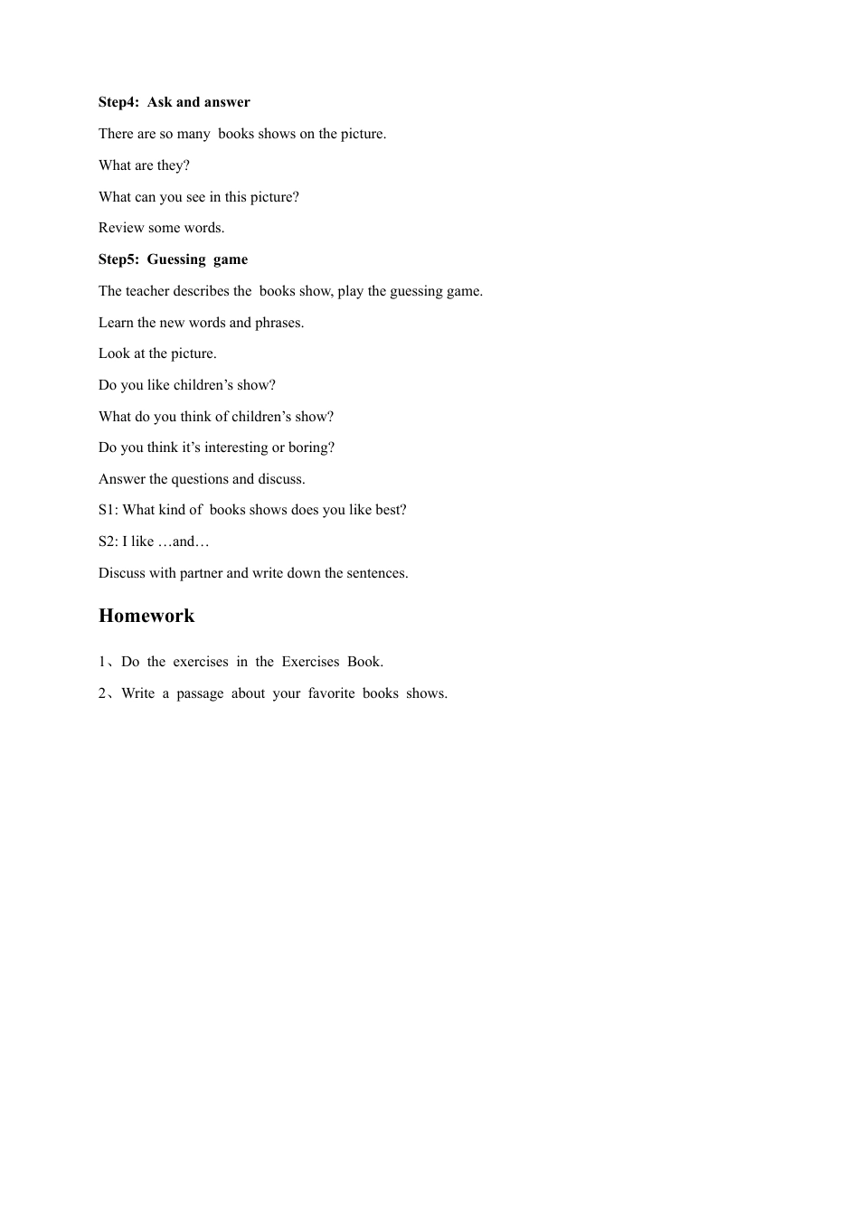 外研版小学英语六年级下-Unit 5 I love reading 教案.doc_第3页