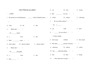五年级上册英语一课一练-Unit4What do you collect∣join in 剑桥英语（含解析）二.docx