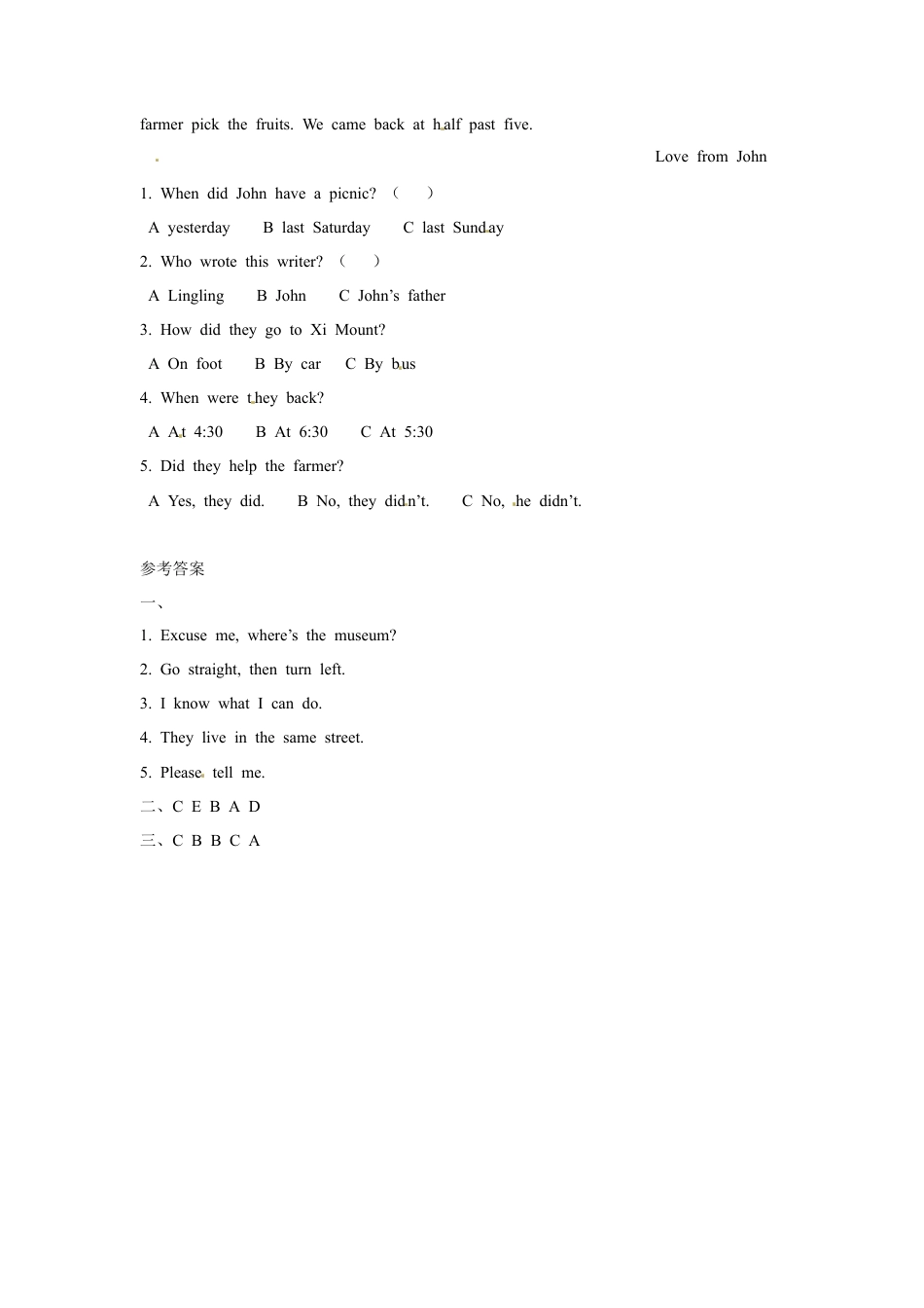 五年级下册英语一课一练-Unit 4 In Town （3） Join in外研剑桥（word，含答案）.docx_第2页