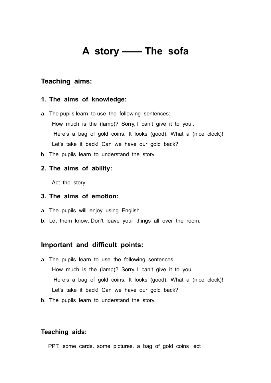 外研版四年级英语下册-四下Unit 4The sofa 教学设计.doc_第2页