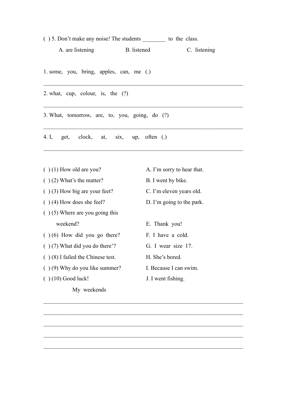 外研版五年级英语下册-期末测试卷__.doc_第2页