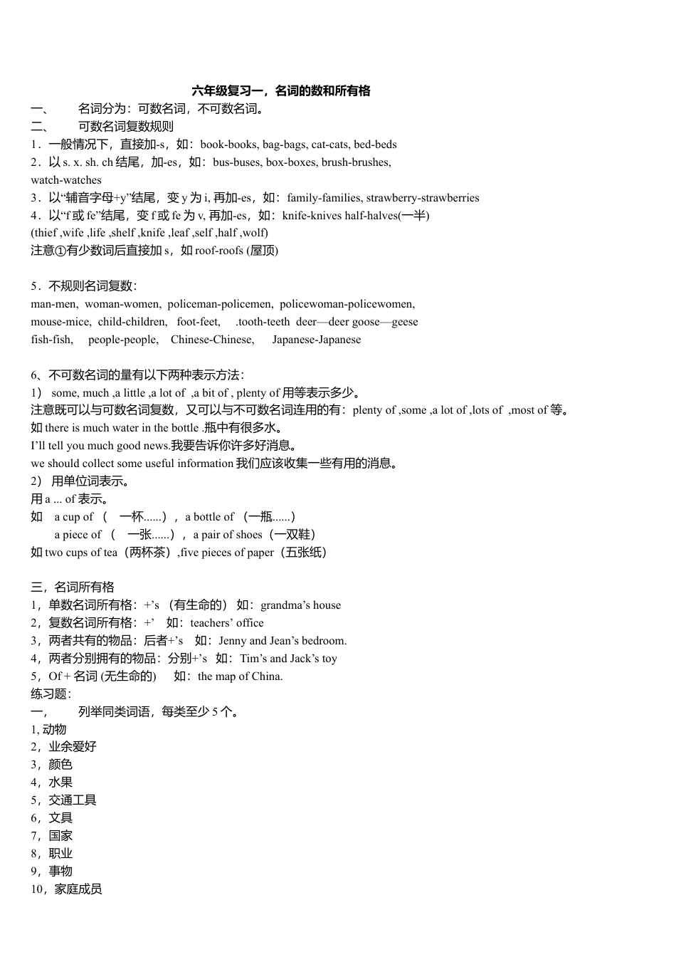 外研版小学英语六年级下-小学英语总复习及习题.doc_第1页