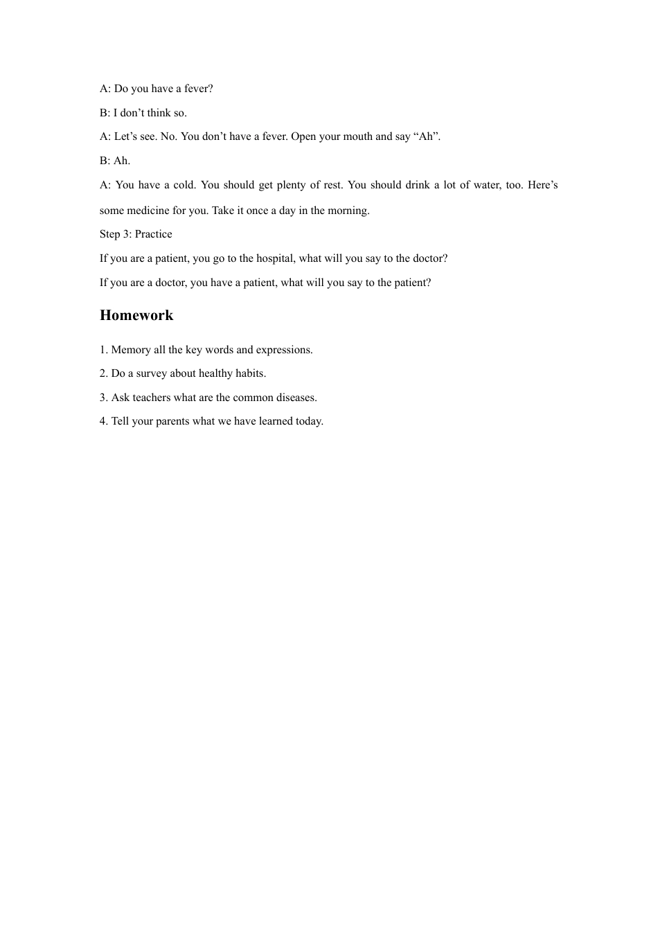 小学英语牛津译林版-Unit 4 Seeing the doctor 教学设计1.doc_第2页