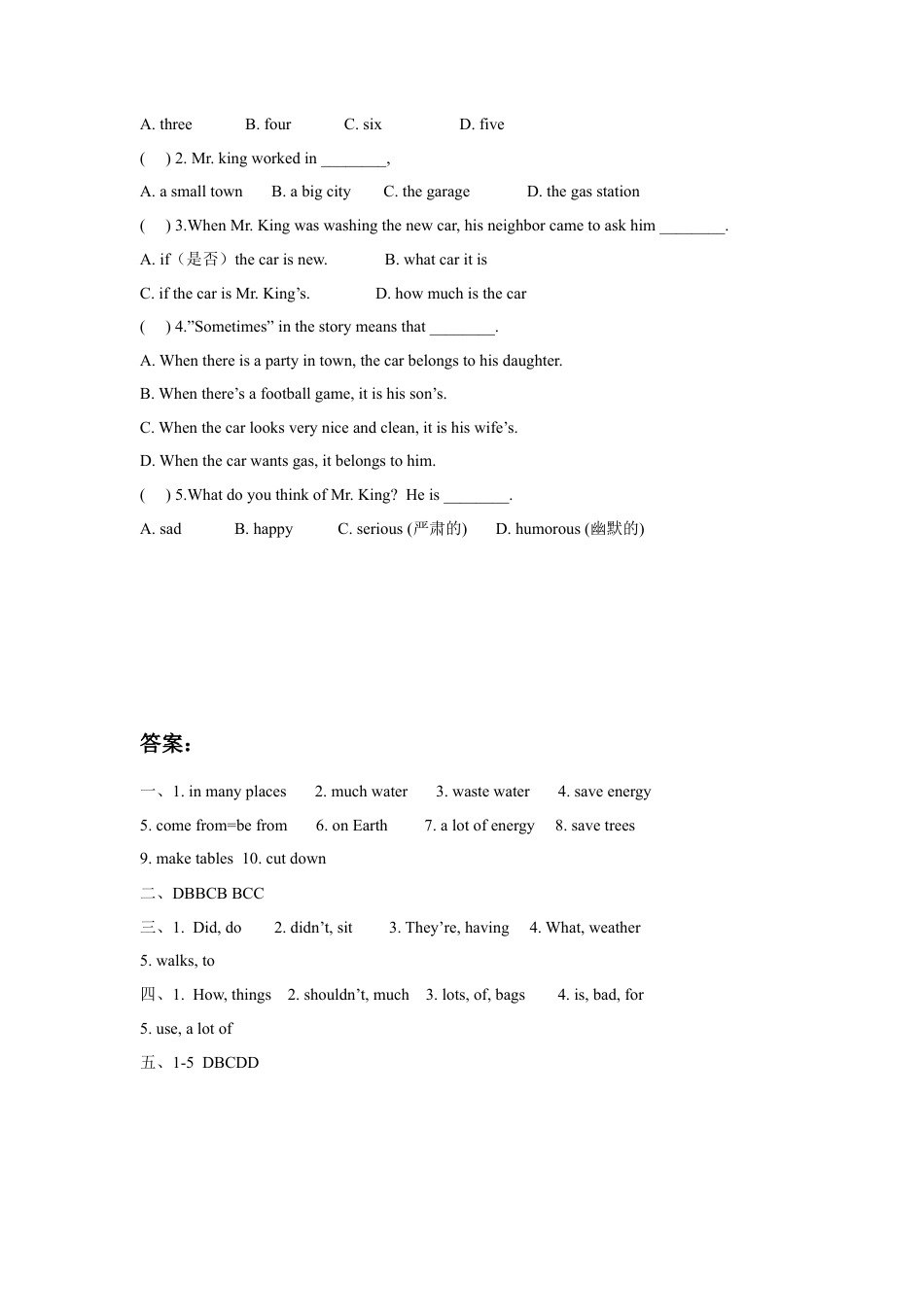 小学英语牛津译林版-Unit 7 Protect the Earth 同步练习2.doc_第3页
