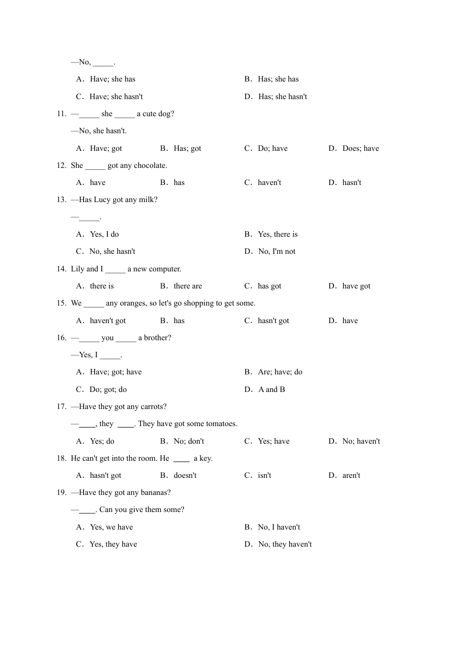 初中英语七年级上册-04 have got-七年级英语上学期期末核心语法精讲精练（外研版）.docx_第3页