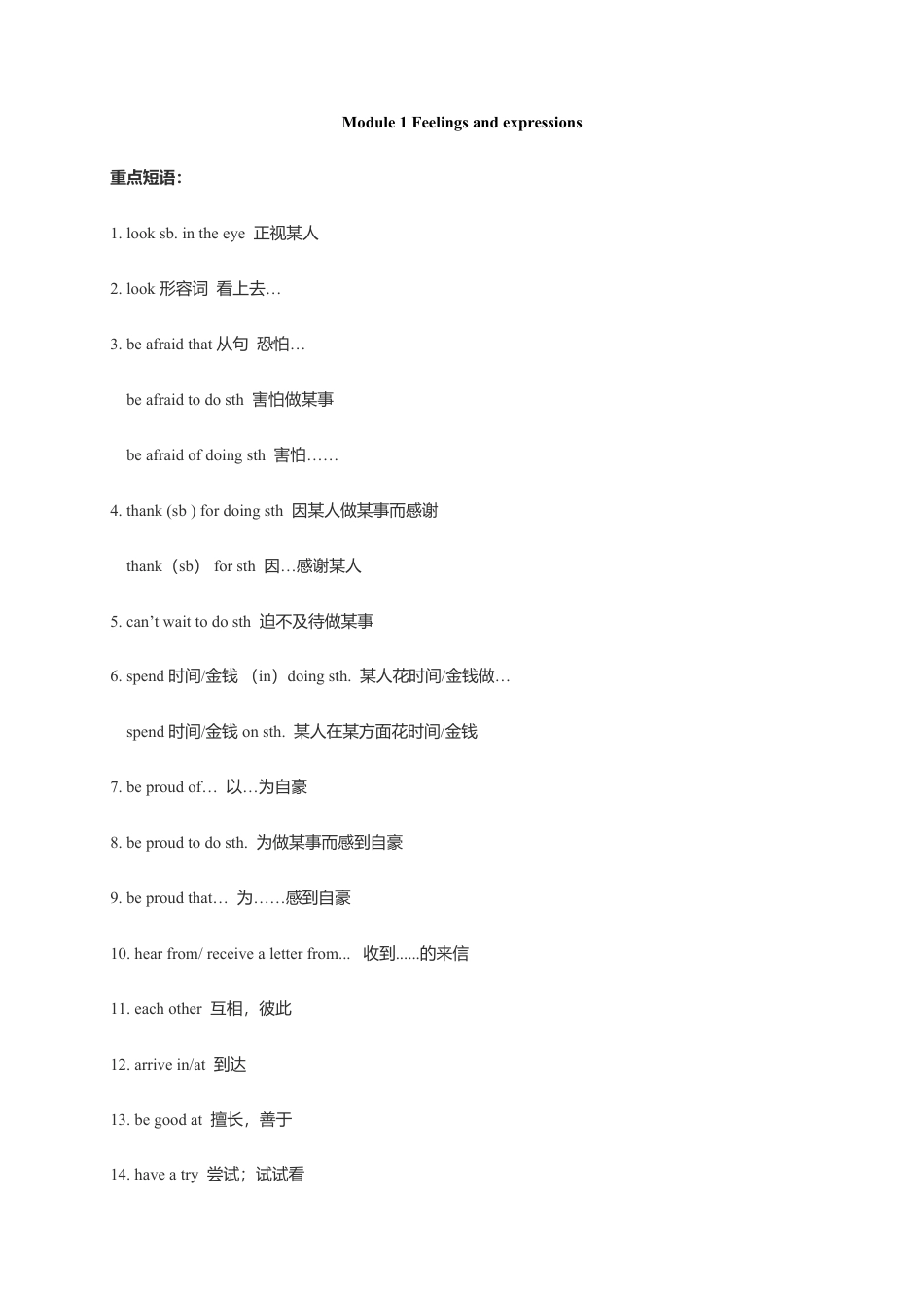 Module 1 Feelings and expressions-最新外研版八年级下册各模块语法点（含重点短语和重点语法）【解析版】 (1).doc_第1页