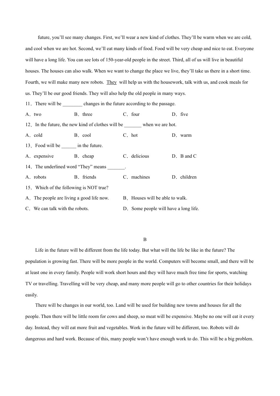 Module 4 Life in the future（B卷·提升能力）-单元AB卷（外研版七下）（原卷版）.docx_第2页