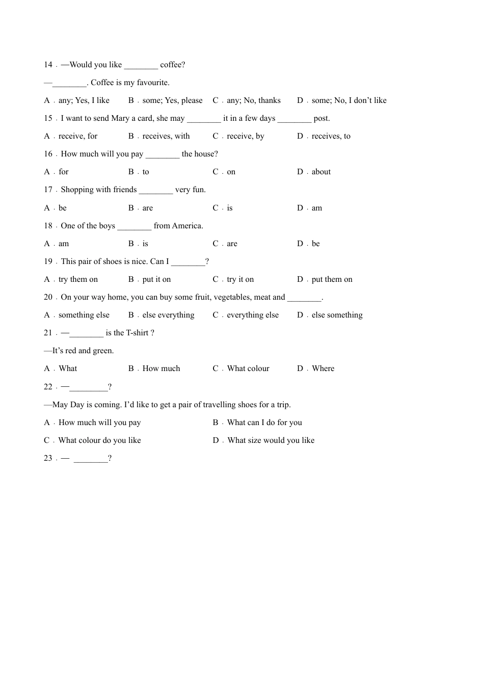 Module 5 Shopping（A卷·夯实基础）-单元AB卷（外研版七下）（原卷版）.docx_第3页