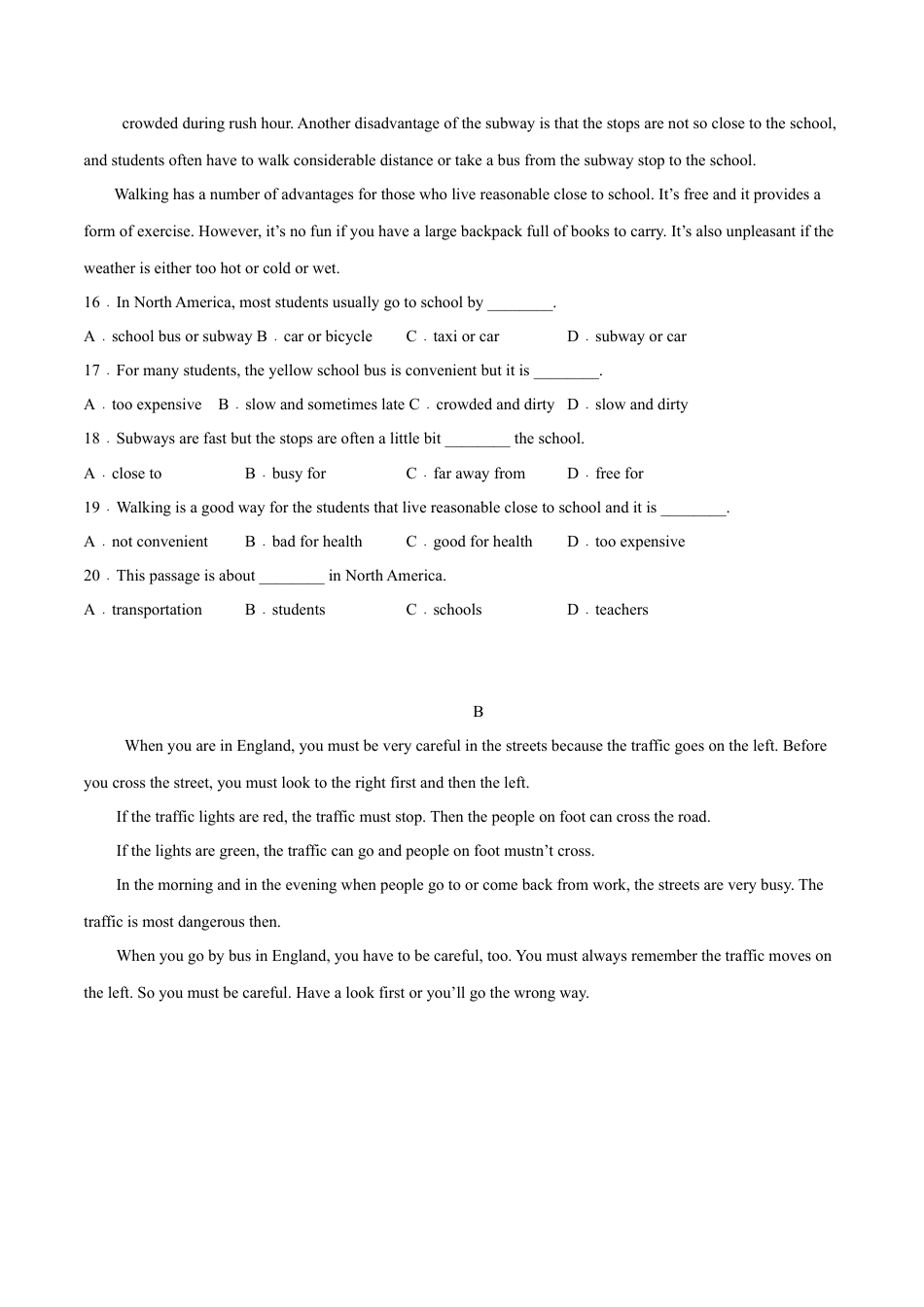 Module 6 Around town （B卷·提升能力）-单元AB卷（外研版七下）（原卷版）.docx_第3页