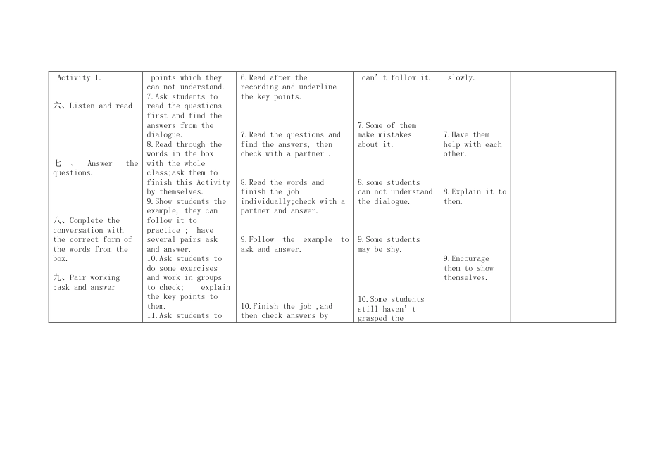 初中英语七下-教案-Module 3 Unit 1 What are you going to do at the weekend教案1 （新版）外研版.doc_第3页