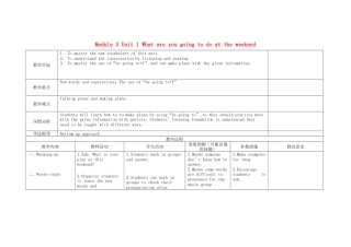 初中英语七下-教案-Module 3 Unit 1 What are you going to do at the weekend教案1 （新版）外研版.doc