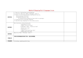 初中英语七下-教案-Module 5 Shopping Unit 3 Language in use教学设计 （新版）外研版.doc
