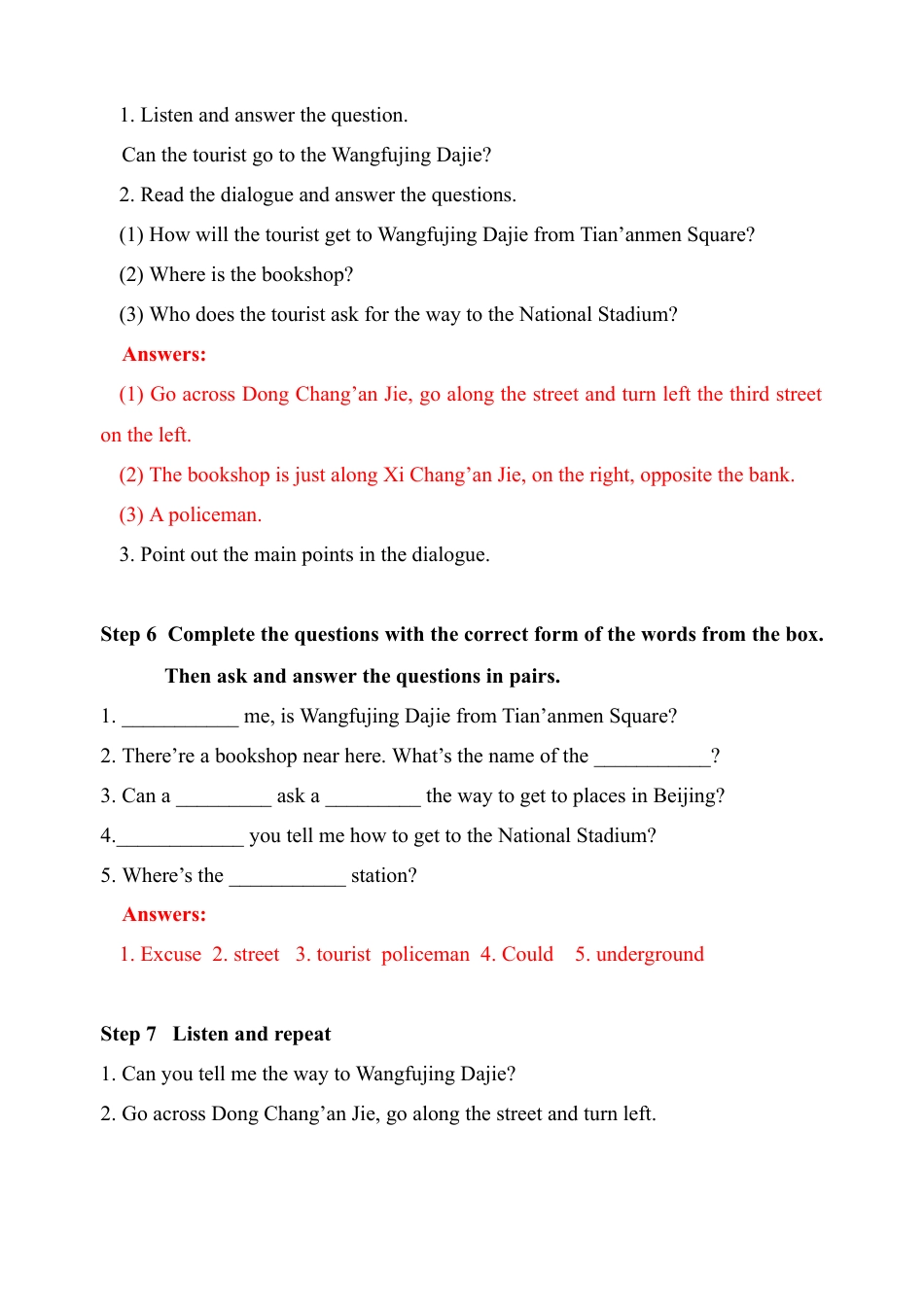 初中英语七下-教案-Module 6 Around town.doc_第3页