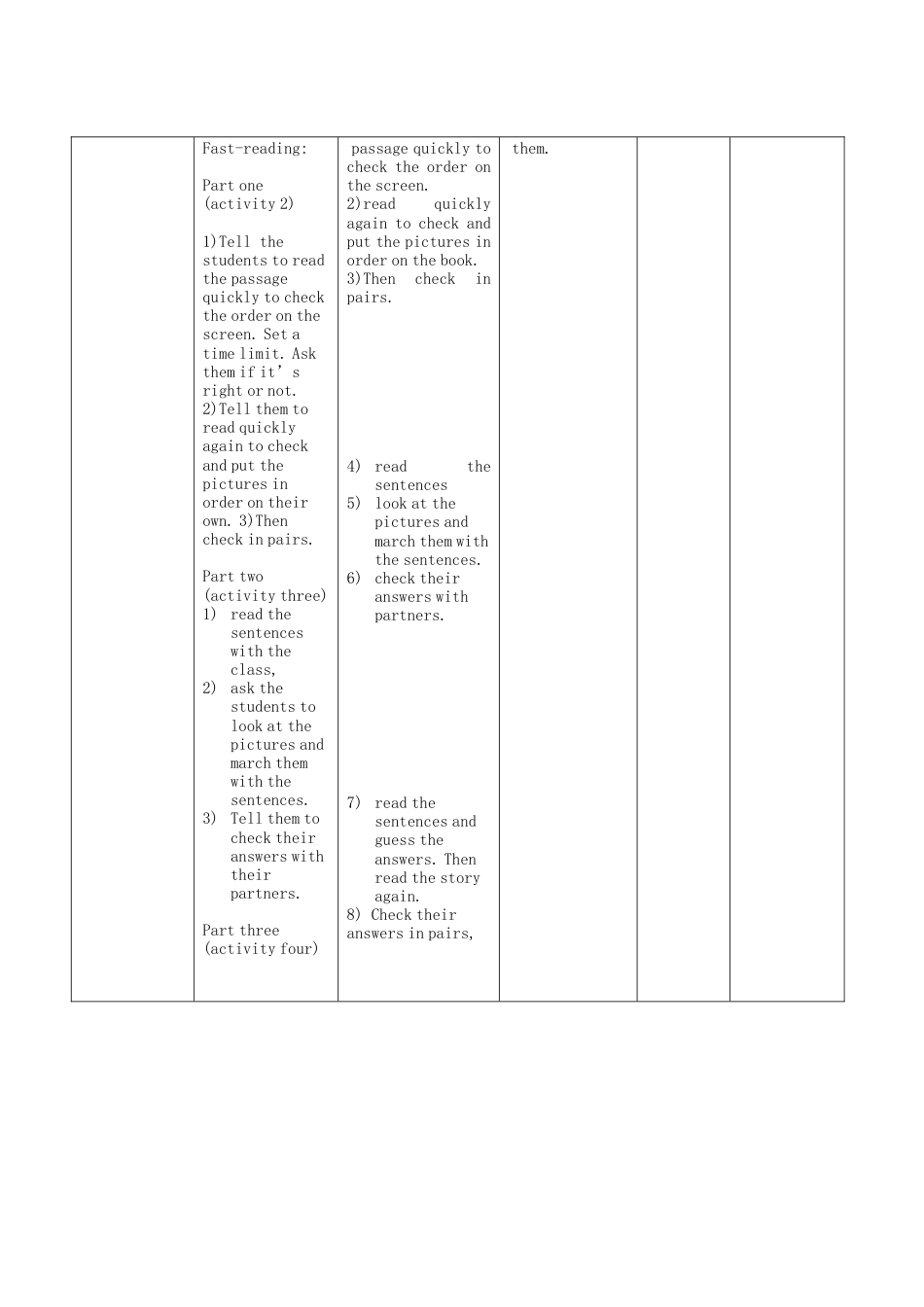 初中英语七下-教案-Module 8 Story Time Unit 2 Goldilocks hurried out of the house教案 （新版）外研版.doc_第3页