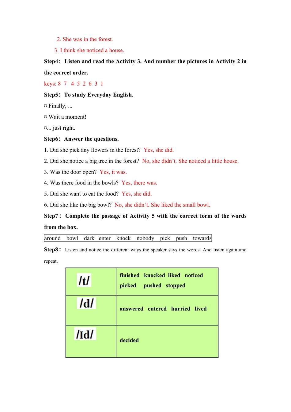 初中英语七下-教案-Module 8 Story Time.doc_第3页