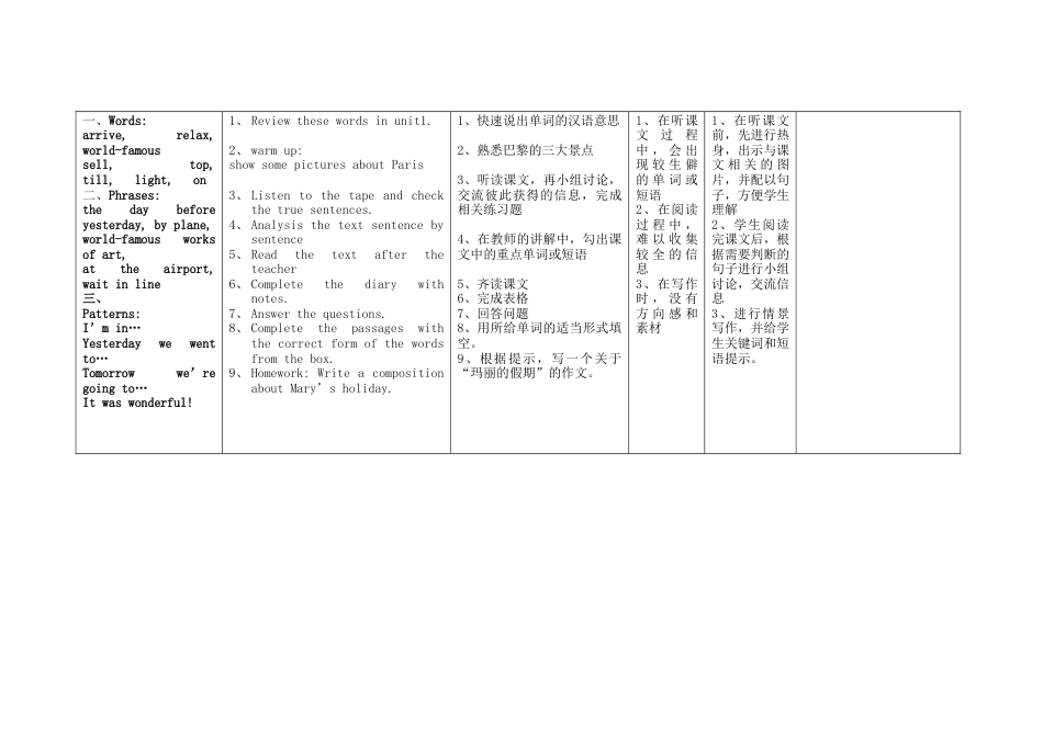 初中英语七下-教案-Module 10 A holiday journey Unit 2 This morning we took a walk（第1课时）教学设计 （新版）外研版.doc_第2页