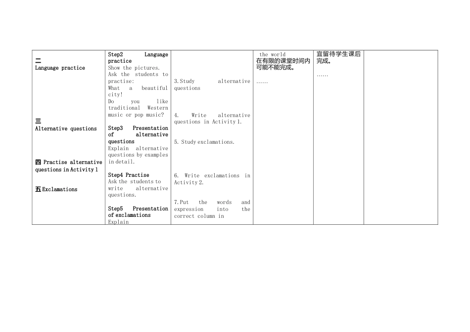 初中英语七下-教案-Module 12 Western music Unit 3 Language in use教案 （新版）外研版.doc_第2页