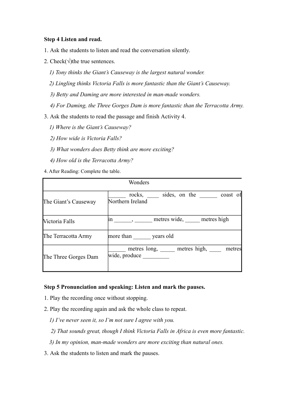 九年级英语上册：Module 1 Wonders of the world 教案1.doc_第3页