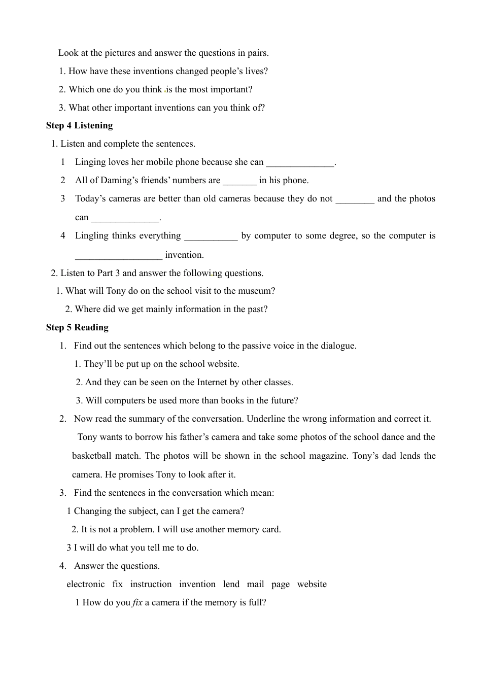 九年级英语上册：Module 9 Great inventions 教案.doc_第2页